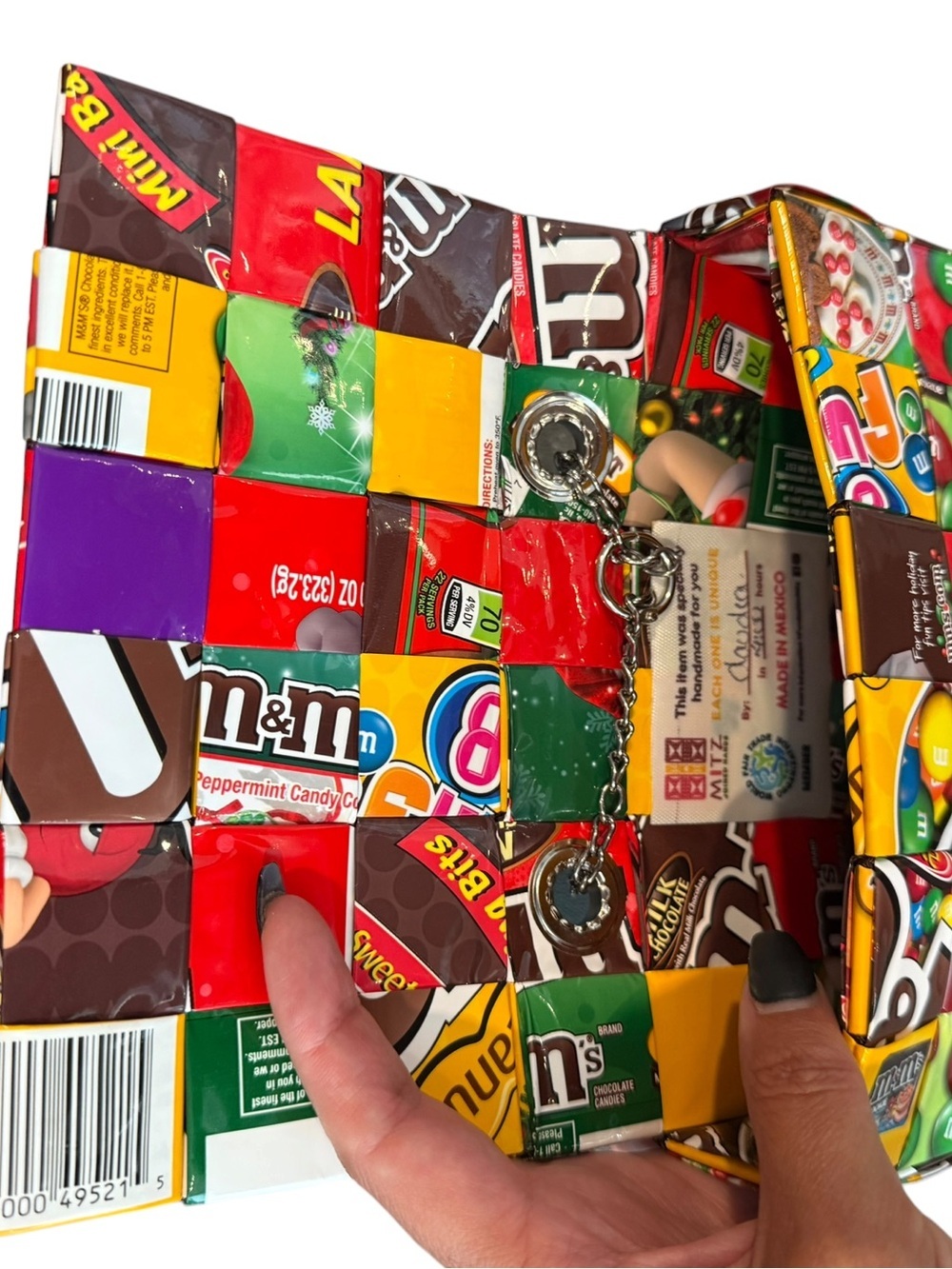 MITZ Handcrafted M&M Wrapper Crossbody Bag - Picture 8 of 8